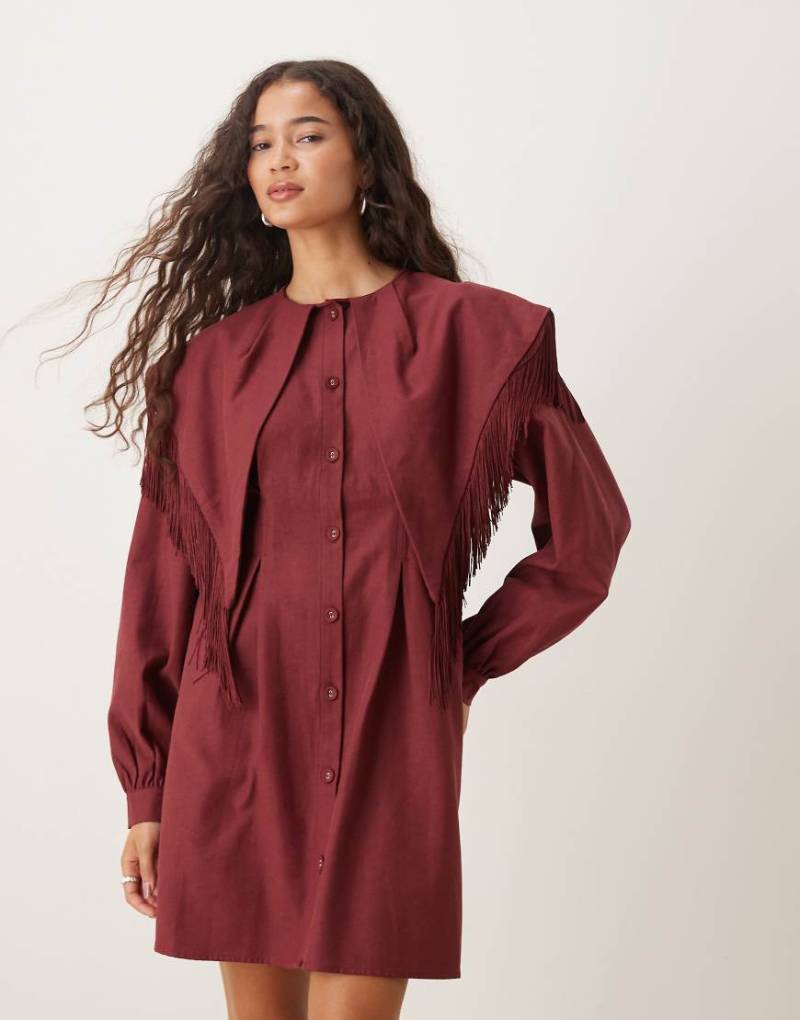 Ghospell - Frankie - Minikleid in Rot mit Fransen von Ghospell