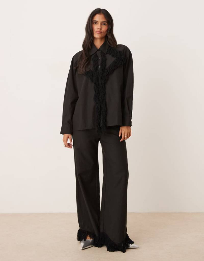 Ghospell - Georgie - Fransenhose in Schwarz, Kombiteil von Ghospell