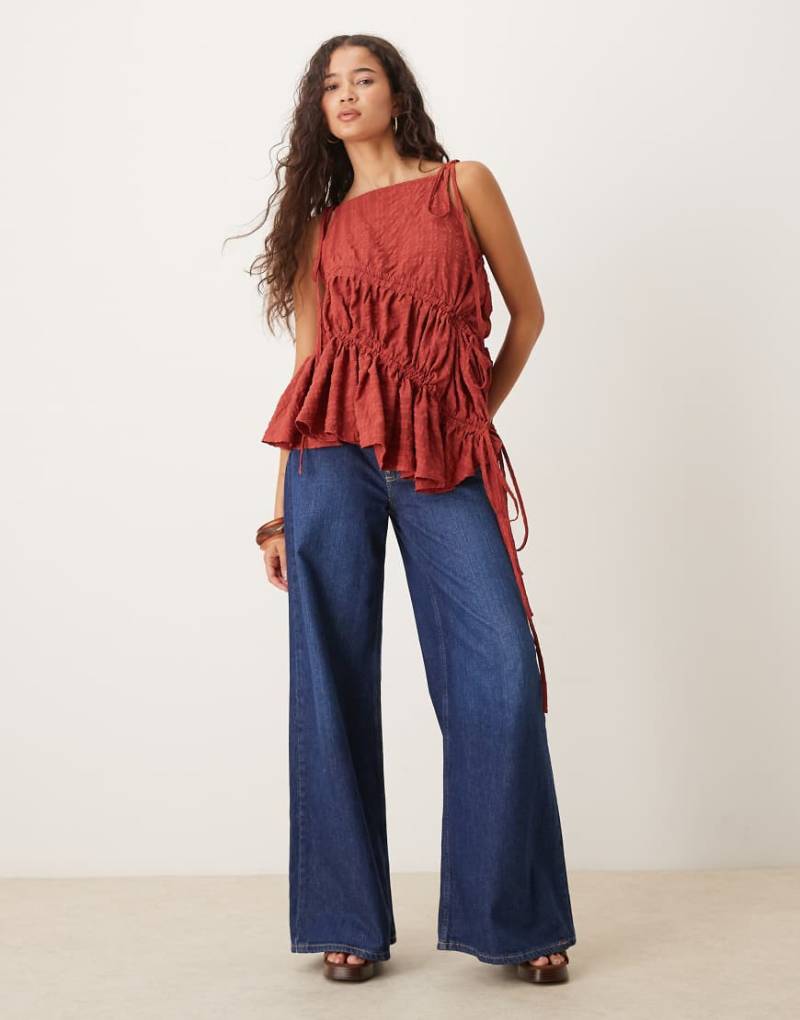 Ghospell - Keziah - Gerafftes Camisole in Rot von Ghospell