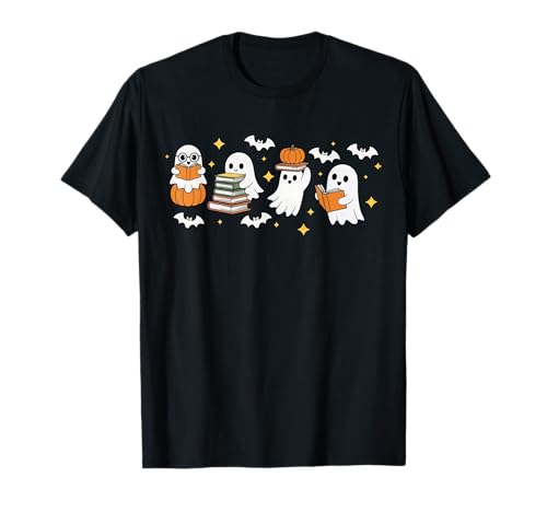 Lustige Geister-Lesebücher Halloween Geist Buch Lehrer Kinder T-Shirt von Ghost Book Reading Halloween Books Lovers Teacher