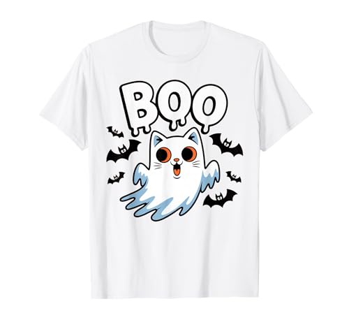 Cat Ghost Boo Nette Kitty Cats Lover Halloween Damen Herren T-Shirt Cat Ghost Boo Nette Kitty Cats Lover Halloween Damen Herren T-Shirt von Ghost Cats Boo Funny Halloween Idea Apparel Sar