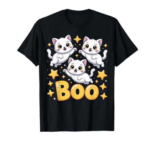 Cat Ghost Boo Nette Kitty Cats Lover Halloween Damen Herren T-Shirt Cat Ghost Boo Nette Kitty Cats Lover Halloween Damen Herren T-Shirt von Ghost Cats Boo Funny Halloween Idea Apparel Sar