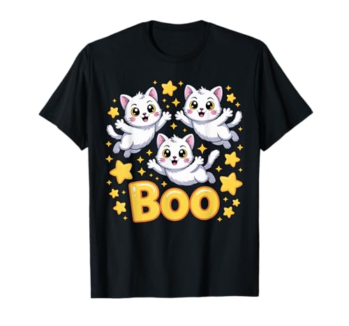 Cat Ghost Boo Nette Kitty Cats Lover Halloween Damen Herren T-Shirt Cat Ghost Boo Nette Kitty Cats Lover Halloween Damen Herren T-Shirt von Ghost Cats Boo Funny Halloween Idea Apparel Sar