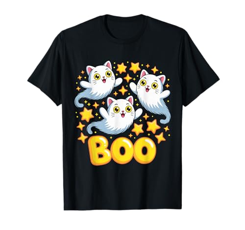 Cat Ghost Boo Nette Kitty Cats Lover Halloween Damen Herren T-Shirt Cat Ghost Boo Nette Kitty Cats Lover Halloween Damen Herren T-Shirt von Ghost Cats Boo Funny Halloween Idea Apparel Sar