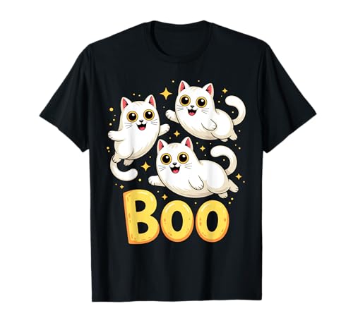 Katze Geist Boo, niedliche Kätzchen, Katzenliebhaber, Halloween, Damen, Herren T-Shirt Katze Geist Boo, niedliche Kätzchen, Katzenliebhaber, Halloween, Damen, Herren T-Shirt von Ghost Cats Boo Funny Halloween Idea Apparel Sar