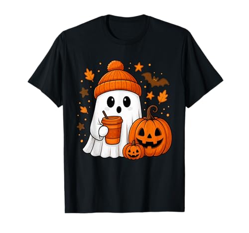 Süßer Geist trinkt Kaffee Halloween Geist EIS Kaffee Damen T-Shirt Süßer Geist trinkt Kaffee Halloween Geist EIS Kaffee Damen T-Shirt von Ghost Drinking Coffee Halloween Shirt For Women