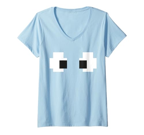 Damen Halloween-Gruppenkostüm „Ghost Eyes“ im Retro-Stil T-Shirt mit V-Ausschnitt Damen Halloween-Gruppenkostüm „Ghost Eyes“ im Retro-Stil T-Shirt mit V-Ausschnitt von Ghost Eyes Halloween Group Costume Art