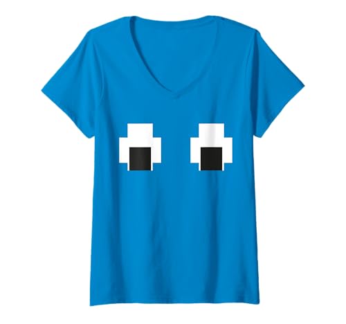 Damen Halloween-Gruppenkostüm „Ghost Eyes“ im Retro-Stil T-Shirt mit V-Ausschnitt Damen Halloween-Gruppenkostüm „Ghost Eyes“ im Retro-Stil T-Shirt mit V-Ausschnitt von Ghost Eyes Halloween Group Costume Art