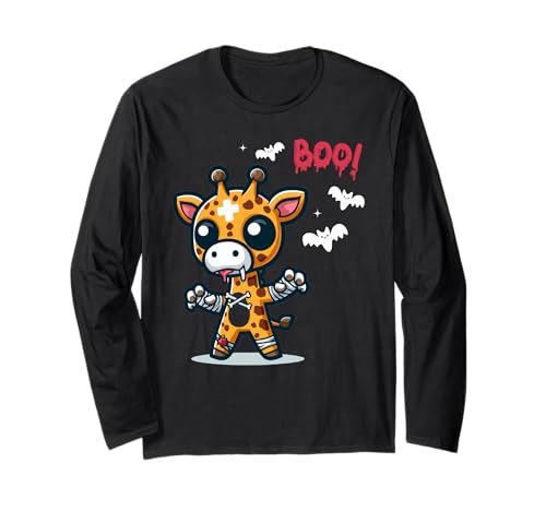 Men Women Kids Funny Giraffe Boo Spooky Halloween Trendy Langarmshirt Men Women Kids Funny Giraffe Boo Spooky Halloween Trendy Langarmshirt von Ghost Giraffe Halloween Fun Costume Animal Lover