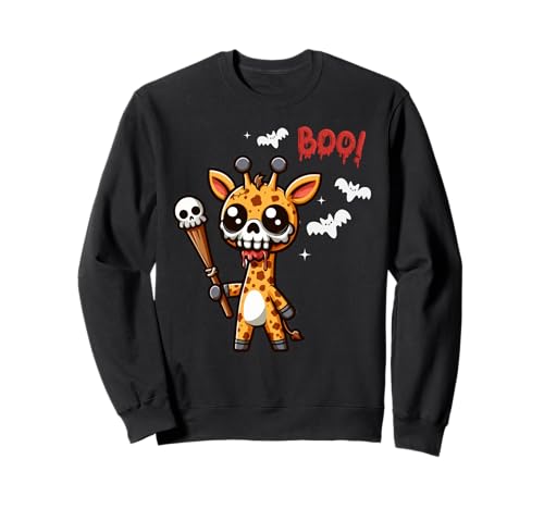 Men Women Kids Trendy Funny Giraffe Boo Spooky Halloween Sweatshirt von Ghost Giraffe Halloween Fun Costume Animal Lover