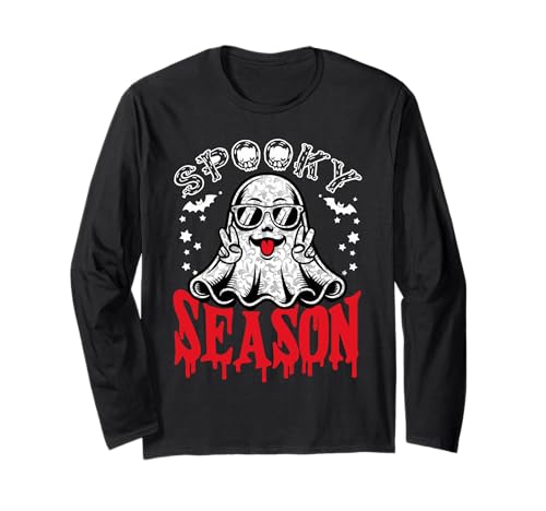 Ghost Halloween Gruselige Jahreszeit Lustig Halloween Männer Frauen Kinder Langarmshirt von Ghost Halloween Spooky Season Funny Halloween