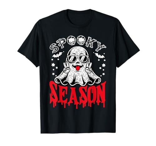 Ghost Halloween Gruselige Jahreszeit Lustig Halloween Männer Frauen Kinder T-Shirt von Ghost Halloween Spooky Season Funny Halloween