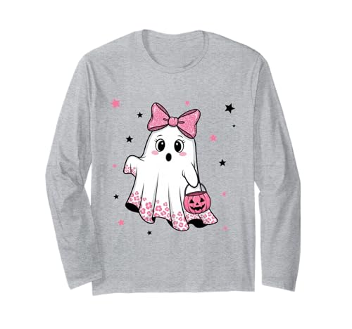 Niedlicher Geist mit Kürbissen, Halloween, Damen, Herren, Kinder Langarmshirt Niedlicher Geist mit Kürbissen, Halloween, Damen, Herren, Kinder Langarmshirt von Ghost Halloween Tshirt Kids Boys Girls