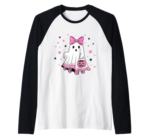 Niedlicher Geist mit Kürbissen, Halloween, Damen, Herren, Kinder Raglan Niedlicher Geist mit Kürbissen, Halloween, Damen, Herren, Kinder Raglan von Ghost Halloween Tshirt Kids Boys Girls