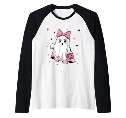 Niedlicher Geist mit Kürbissen, Halloween, Damen, Herren, Kinder Raglan Niedlicher Geist mit Kürbissen, Halloween, Damen, Herren, Kinder Raglan von Ghost Halloween Tshirt Kids Boys Girls