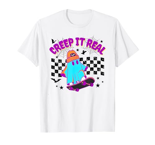 Creep It Real Ghost Skater Herren Jungen Kinder Halloween Kostüm T-Shirt von Ghost Skater Halloween Costume