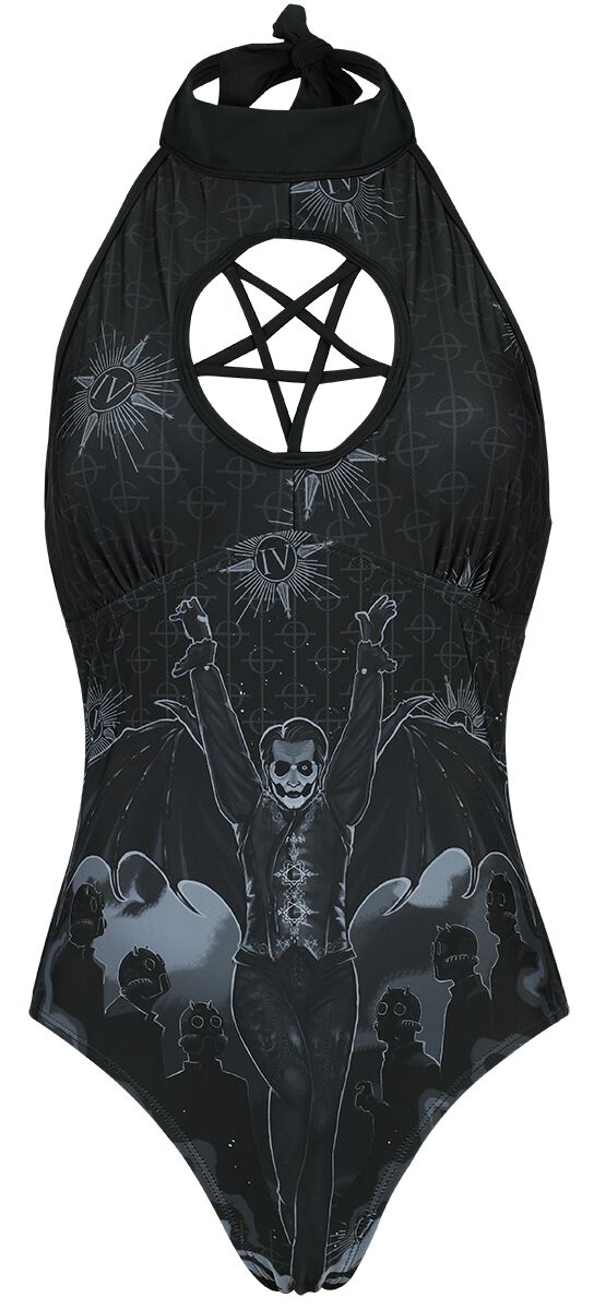 Ghost Badeanzug - EMP Signature Collection - S bis XXL - für Damen - Größe M - schwarz  - EMP exklusives Merchandise! von Ghost