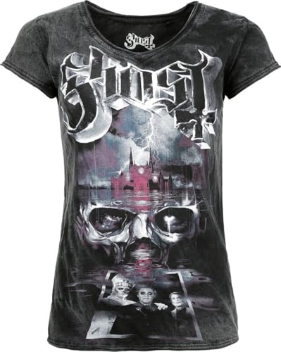 Ghost Emeritus Frauen T-Shirt anthrazit XL 100% Baumwolle Band-Merch, Bands von Ghost