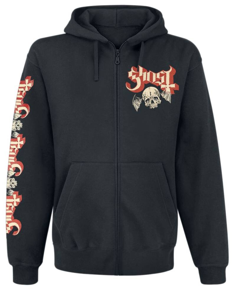 Ghost Kapuzenjacke - Distressed Papa Skull - L bis XL - für Männer - Größe L - schwarz  - EMP exklusives Merchandise! von Ghost