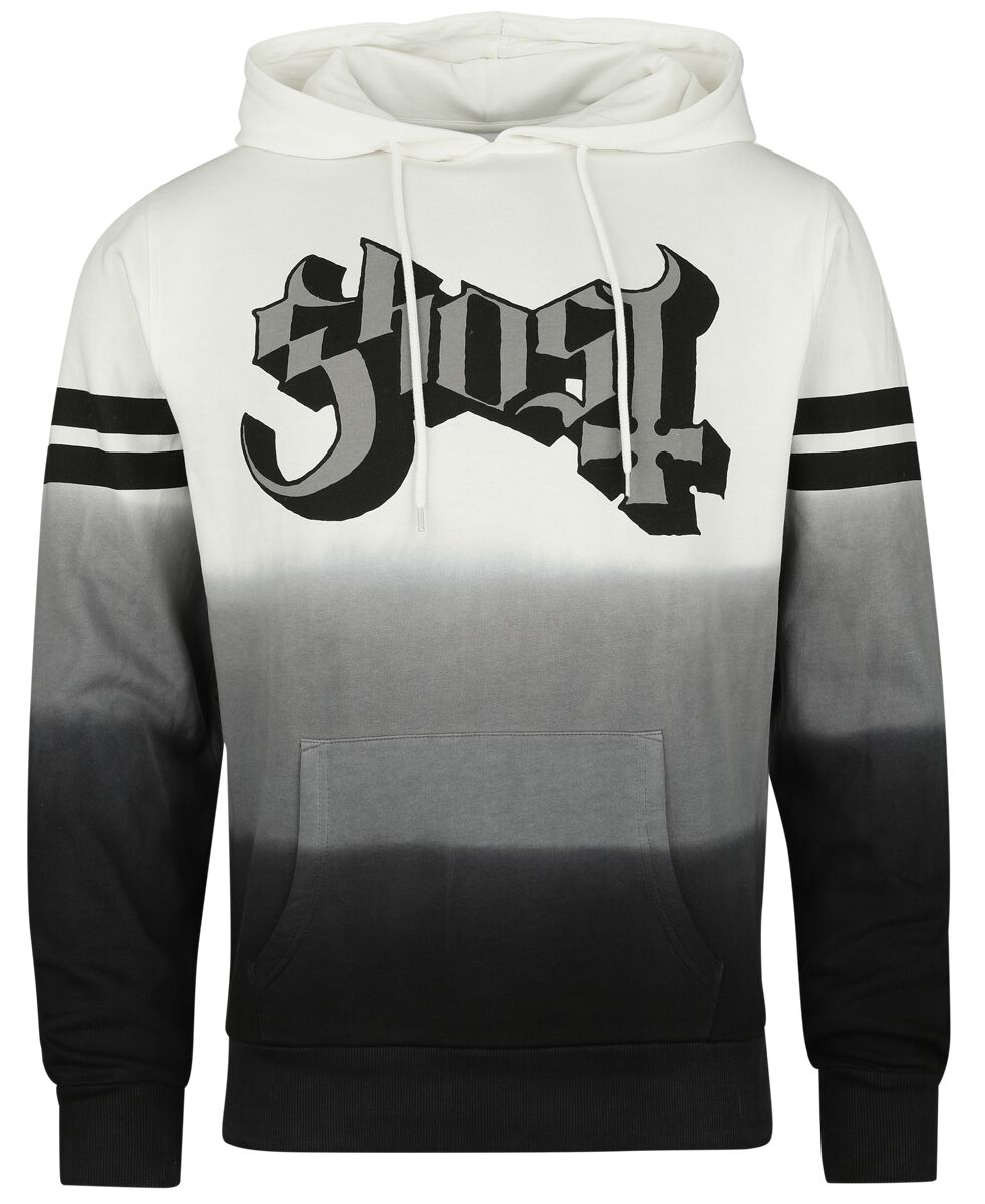 Ghost Kapuzenpullover - Logo Dip Dye - S bis XXL - für Männer - Größe M - weiß/schwarz  - EMP exklusives Merchandise! von Ghost