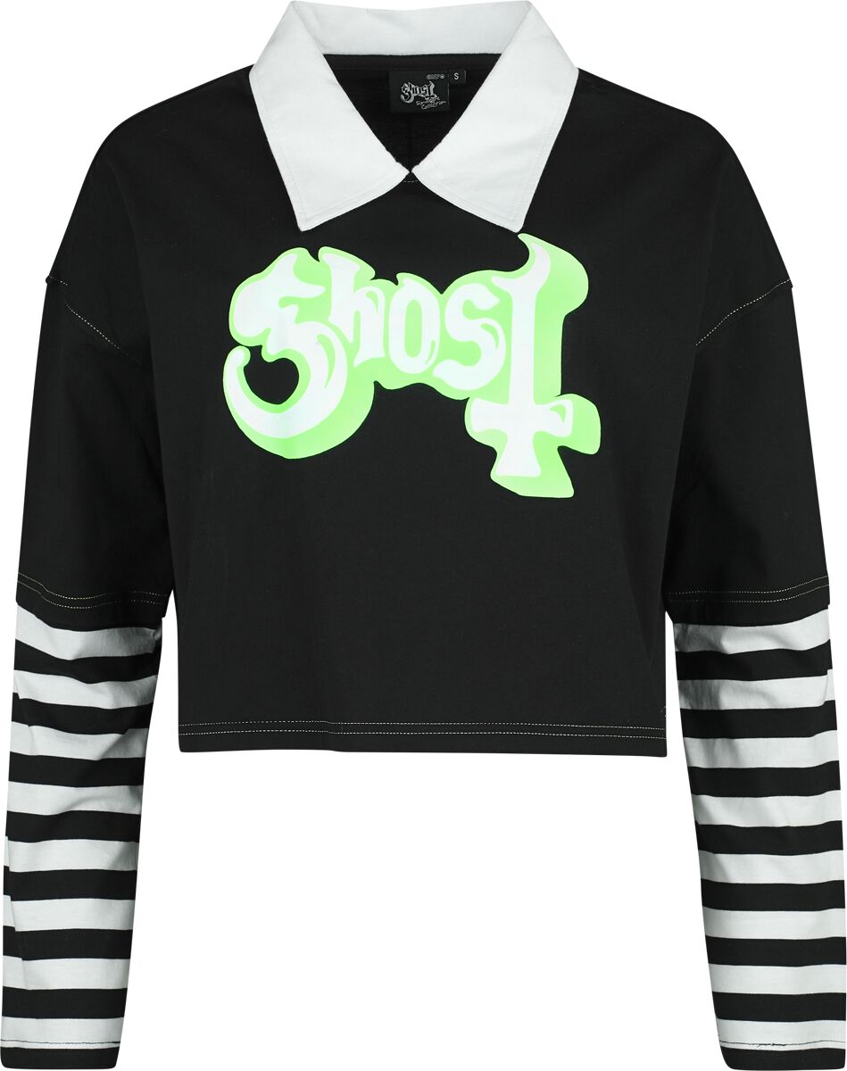 Ghost Langarmshirt - EMP Signature Collection - Oversize - S bis 3XL - für Damen - Größe 3XL - schwarz/weiß  - EMP exklusives Merchandise! von Ghost