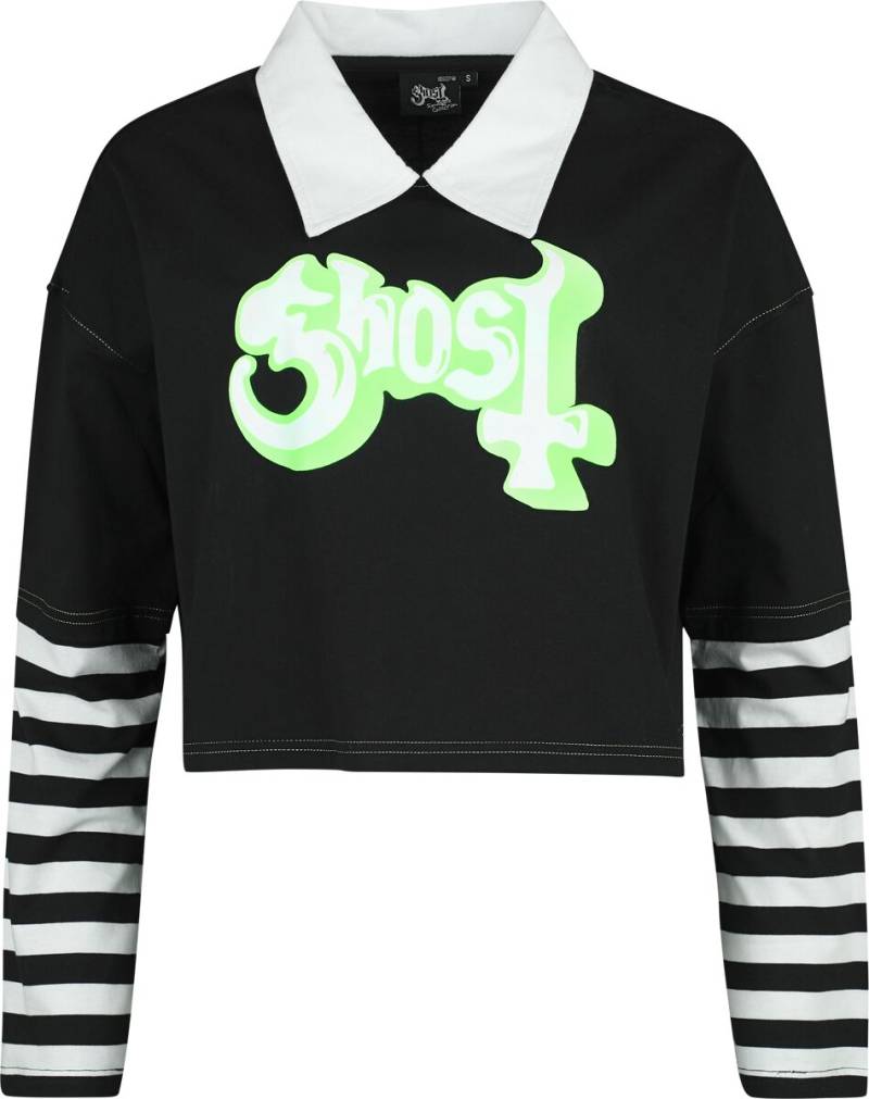 Ghost Langarmshirt - EMP Signature Collection - Oversize - XL bis 3XL - für Damen - Größe XL - schwarz/weiß  - EMP exklusives Merchandise! von Ghost