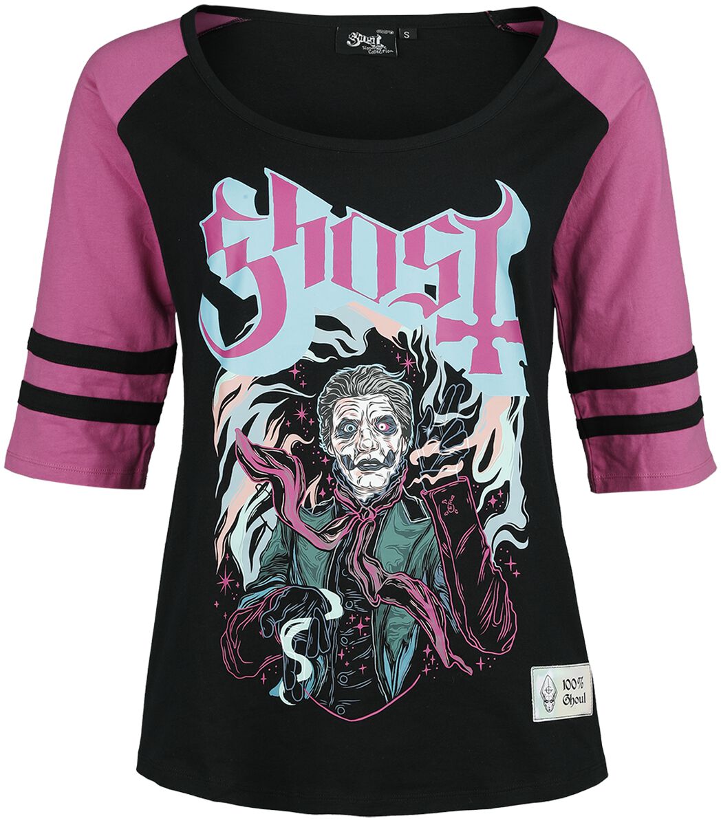 Ghost Langarmshirt - EMP Signature Collection - S bis XXL - für Damen - Größe L - schwarz/pink  - EMP exklusives Merchandise! von Ghost