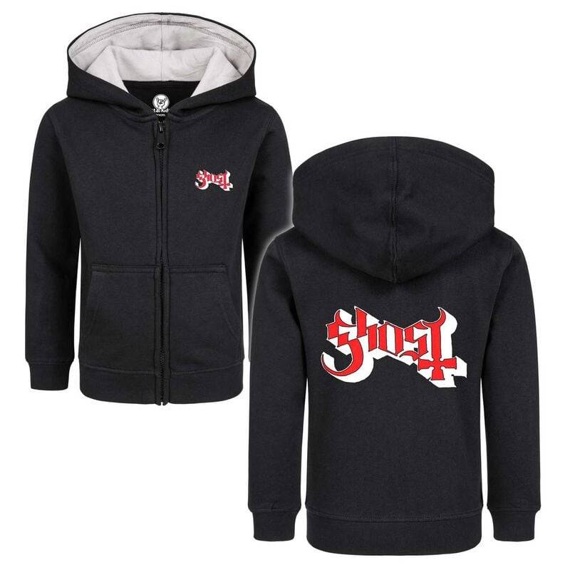 Ghost Metal-Kids - Logo Kinder-Kapuzenjacke schwarz in 116 von Ghost