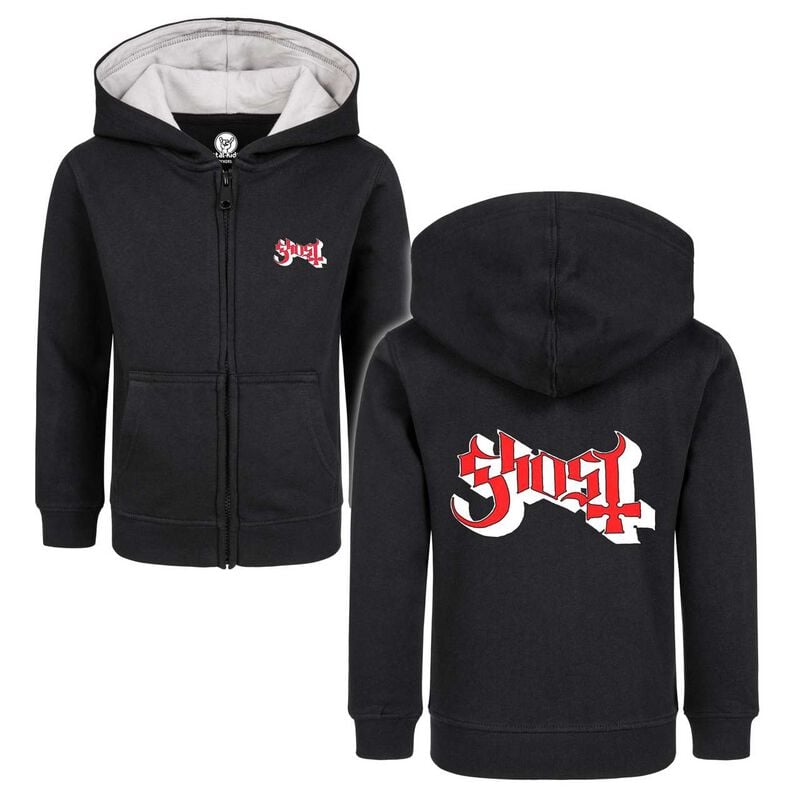 Ghost Metal-Kids - Logo Kinder-Kapuzenjacke schwarz in 164 von Ghost