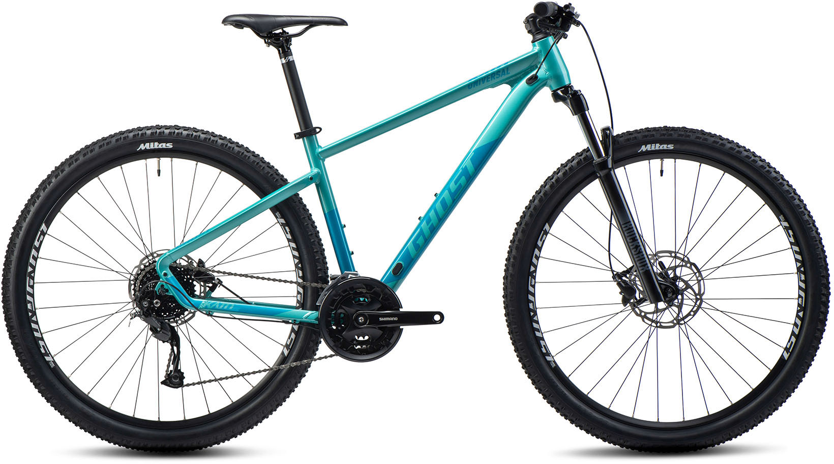 Ghost Mountainbike "Kato Universal AL" 27 Gang Shimano Alivio RD-M3100 Schaltwerk Kettenschaltung für Damen und Herren, Kettenschaltung von Ghost