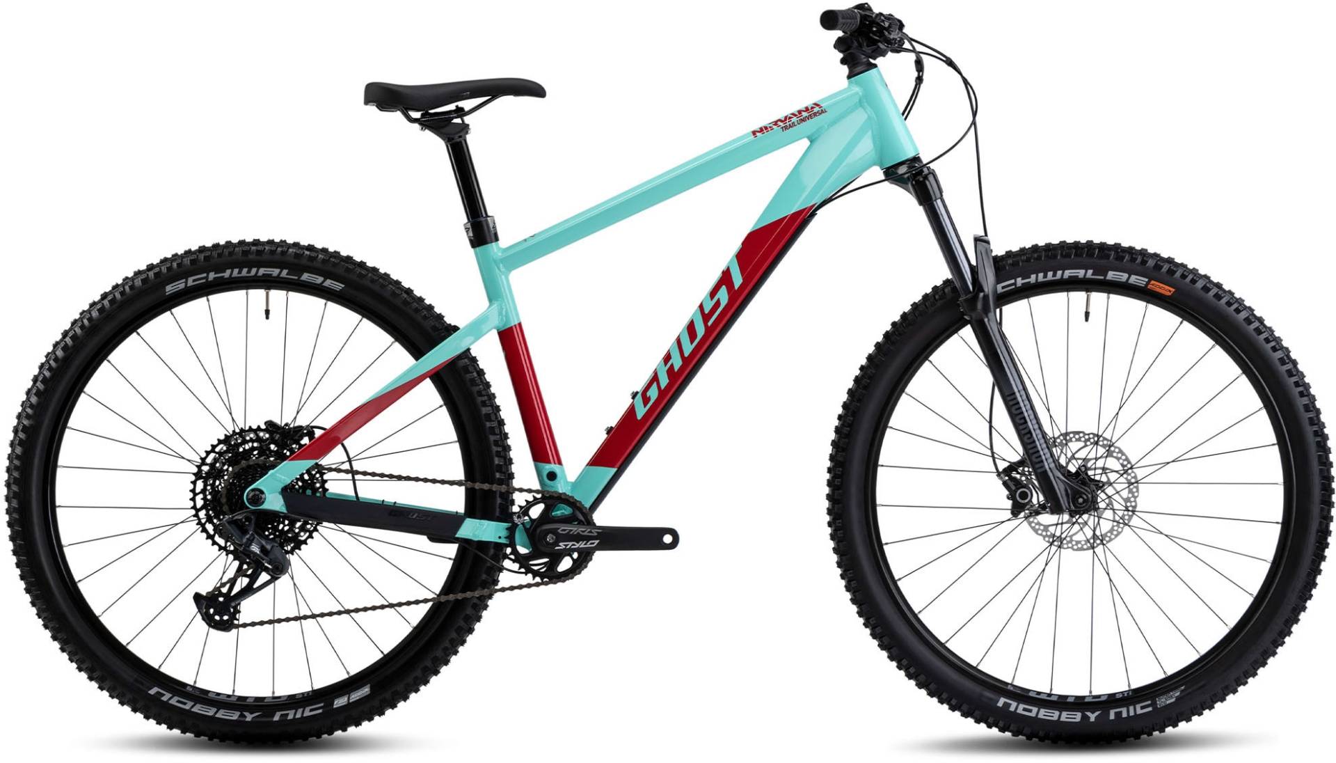 Ghost Mountainbike "Nirvana Trail SF Universal" 12 Gang SRAM GX Eagle Schaltwerk Kettenschaltung für Damen und Herren, Kettenschaltung von Ghost