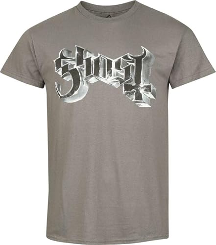Ghost New Logo Grucifix Männer T-Shirt Charcoal M 100% Baumwolle Band-Merch, Bands von Ghost