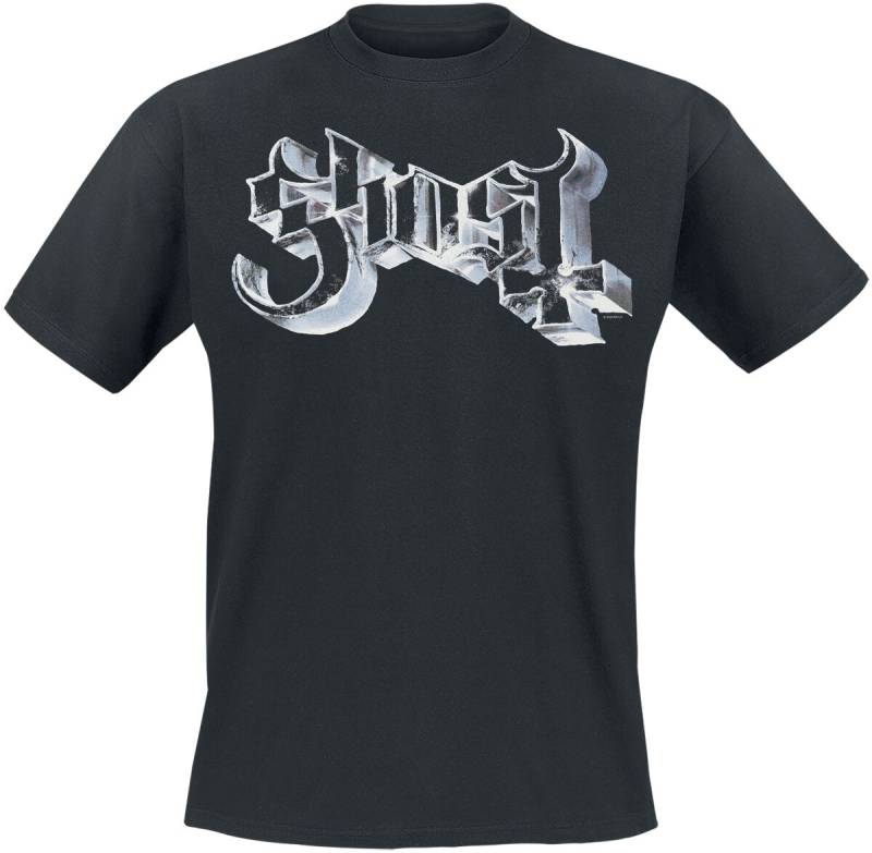 Ghost Oxidized Silver Logo T-Shirt schwarz in 3XL von Ghost