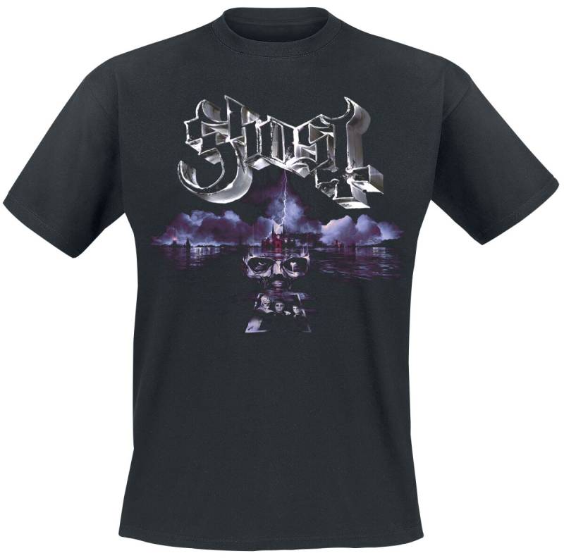 Ghost Portrait Wide Logo T-Shirt schwarz in M von Ghost