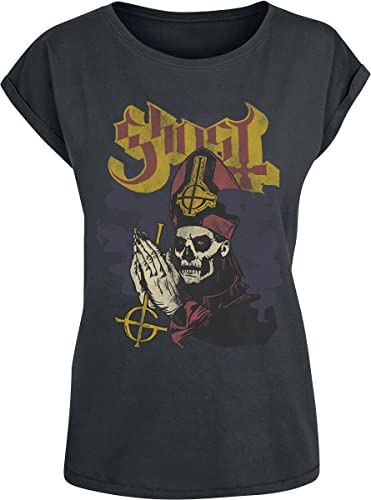 Ghost Prayer Hands V2 Frauen T-Shirt Charcoal L 60% Baumwolle, 40% Polyester Band-Merch, Bands von Ghost