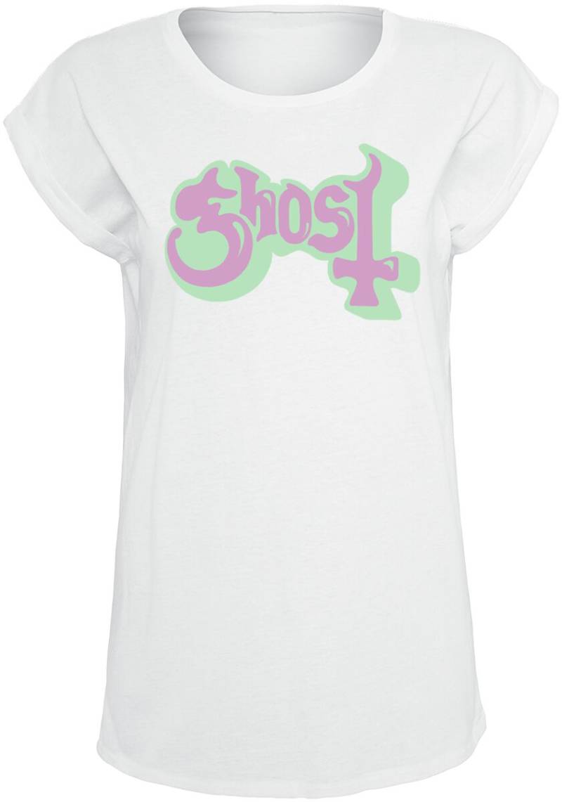 Ghost T-Shirt - Bubble Logo - S bis XXL - für Damen - Größe XL - weiß  - Lizenziertes Merchandise! von Ghost