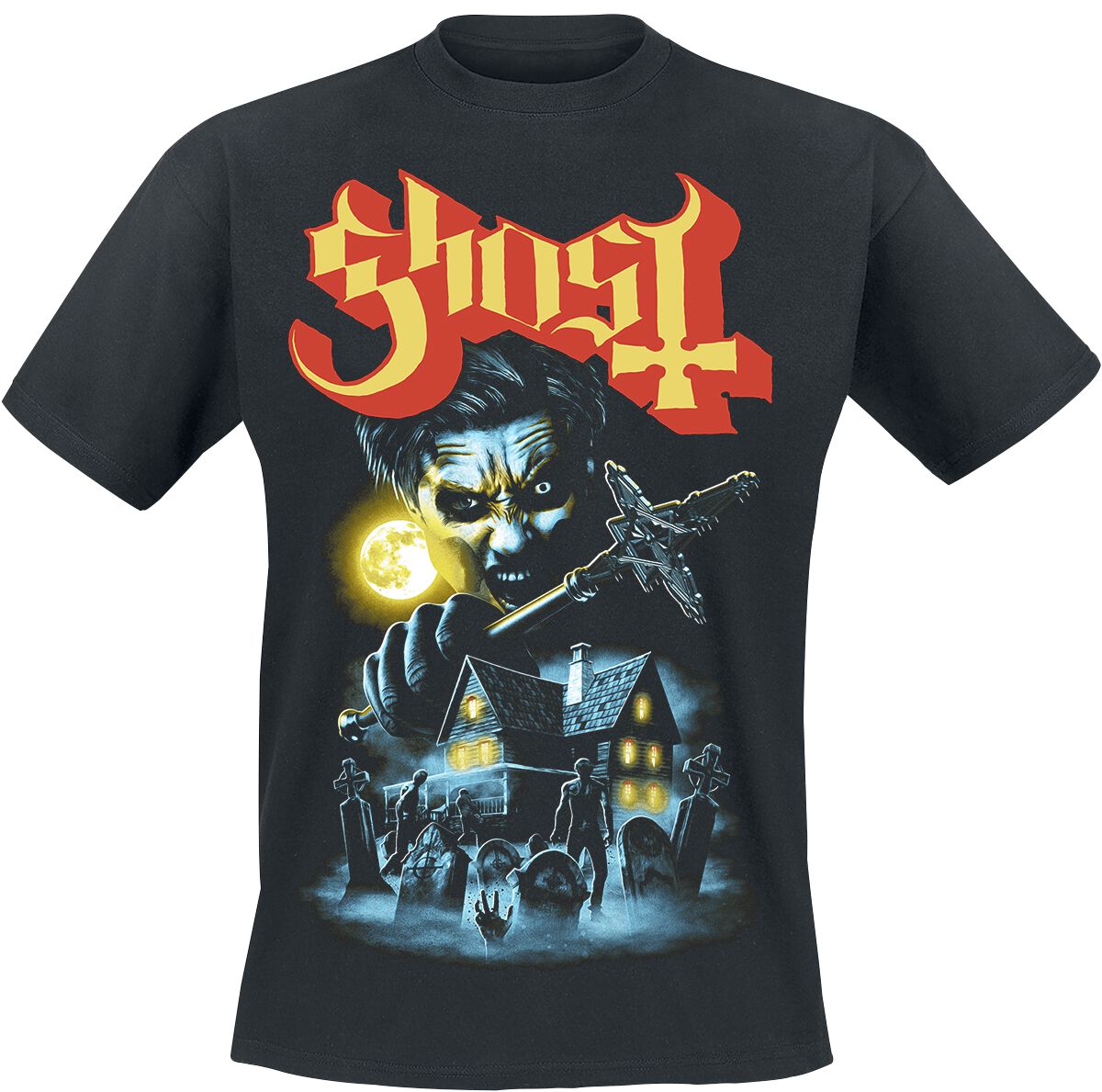 Ghost T-Shirt - By The Cemetery - S bis 4XL - für Männer - Größe 4XL - schwarz  - Lizenziertes Merchandise! von Ghost