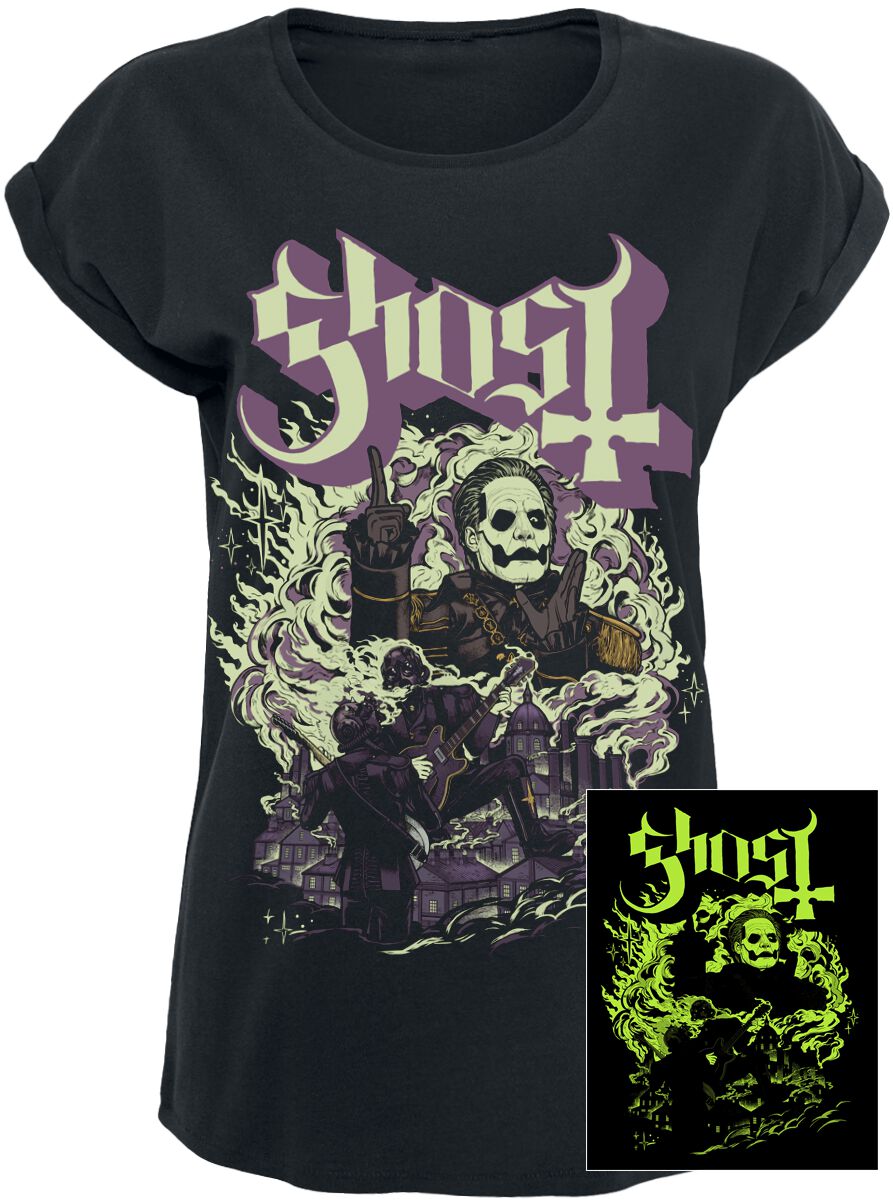 Ghost T-Shirt - FOG YK - GITD - S bis 5XL - für Damen - Größe XL - schwarz  - EMP exklusives Merchandise! von Ghost