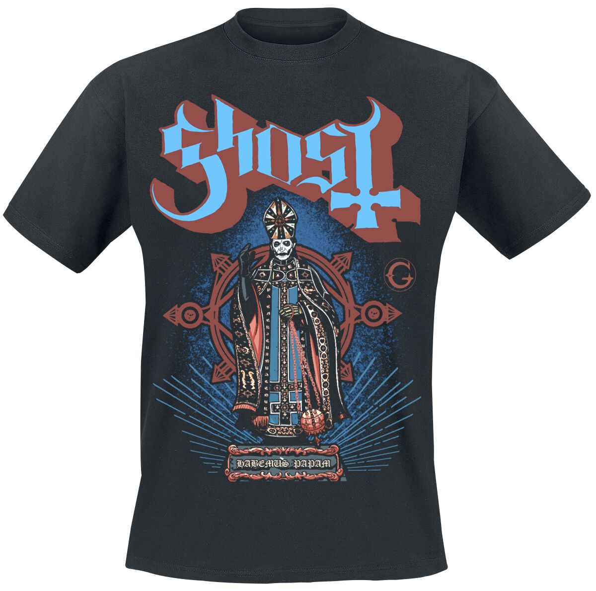 Ghost T-Shirt - Habemus Papam - S bis XXL - für Männer - Größe S - schwarz  - Lizenziertes Merchandise! von Ghost
