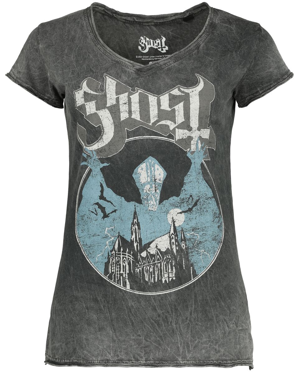 Ghost T-Shirt - Opus - S bis 4XL - für Damen - Größe L - grau  - Lizenziertes Merchandise! von Ghost