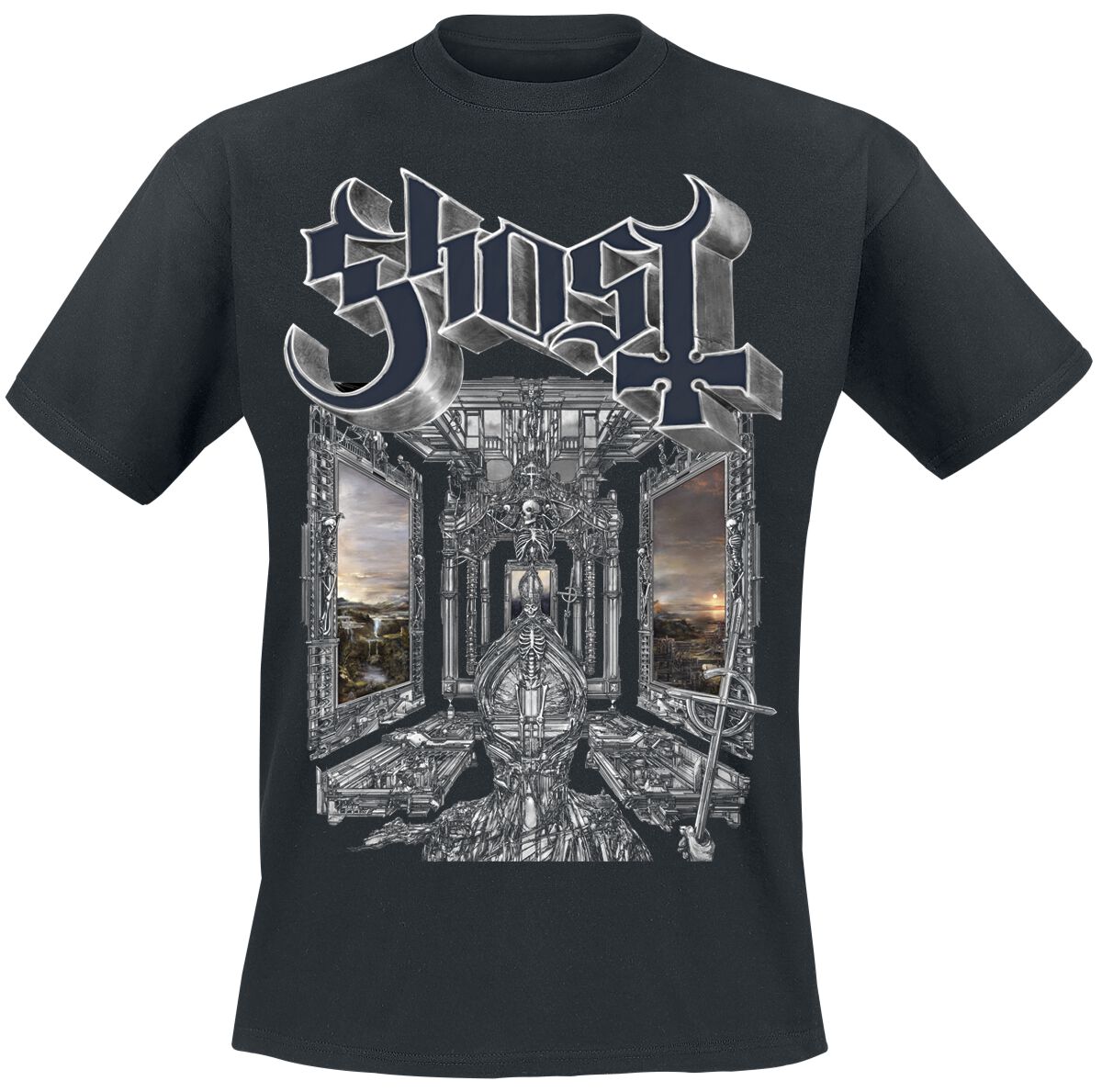 Ghost T-Shirt - Skeleta Cover - S bis 4XL - für Männer - Größe 3XL - schwarz  - Lizenziertes Merchandise! von Ghost