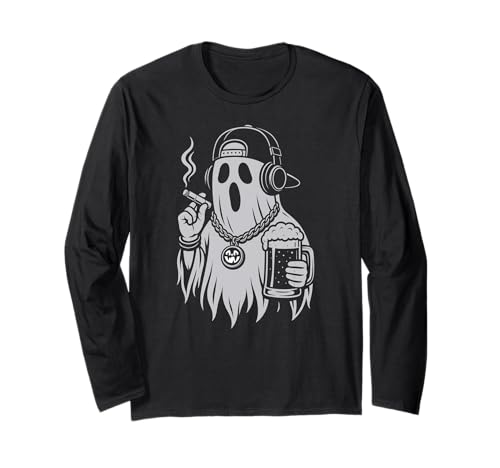 Ghost Beer Halloween Zigarette Hip Hop Männer Frauen Langarmshirt von GhostAxis1