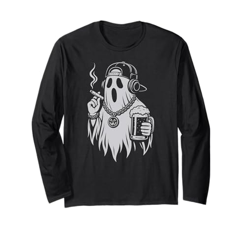 Ghost Beer Zigarette Halloween Hip Hop Männer Frauen Langarmshirt Ghost Beer Zigarette Halloween Hip Hop Männer Frauen Langarmshirt von GhostAxis1