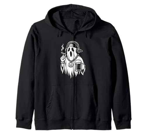 Ghost Halloween Bier Zigarette Hip Hop Männer Frauen Kapuzenjacke Ghost Halloween Bier Zigarette Hip Hop Männer Frauen Kapuzenjacke von GhostAxis1