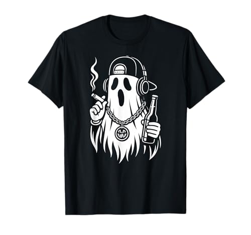 Ghost Halloween Bier Zigarette Hip Hop Männer Frauen T-Shirt Ghost Halloween Bier Zigarette Hip Hop Männer Frauen T-Shirt von GhostAxis1
