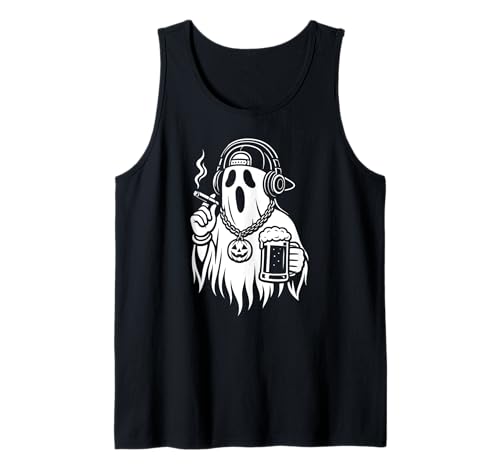 Ghost Halloween Bier Zigarette Hip Hop Männer Frauen Tank Top von GhostAxis1