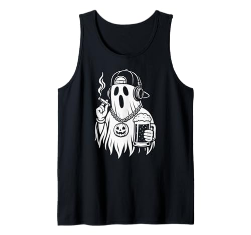 Ghost Halloween Bier Zigarette Hip Hop Männer Frauen Tank Top von GhostAxis1