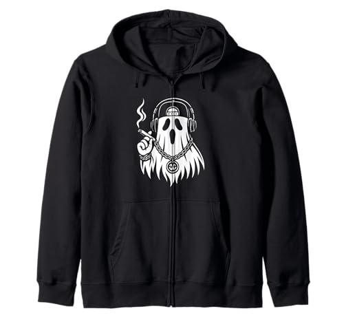 Ghost Halloween Musik Zigarette Hip Hop Männer Frauen Kapuzenjacke von GhostAxis1