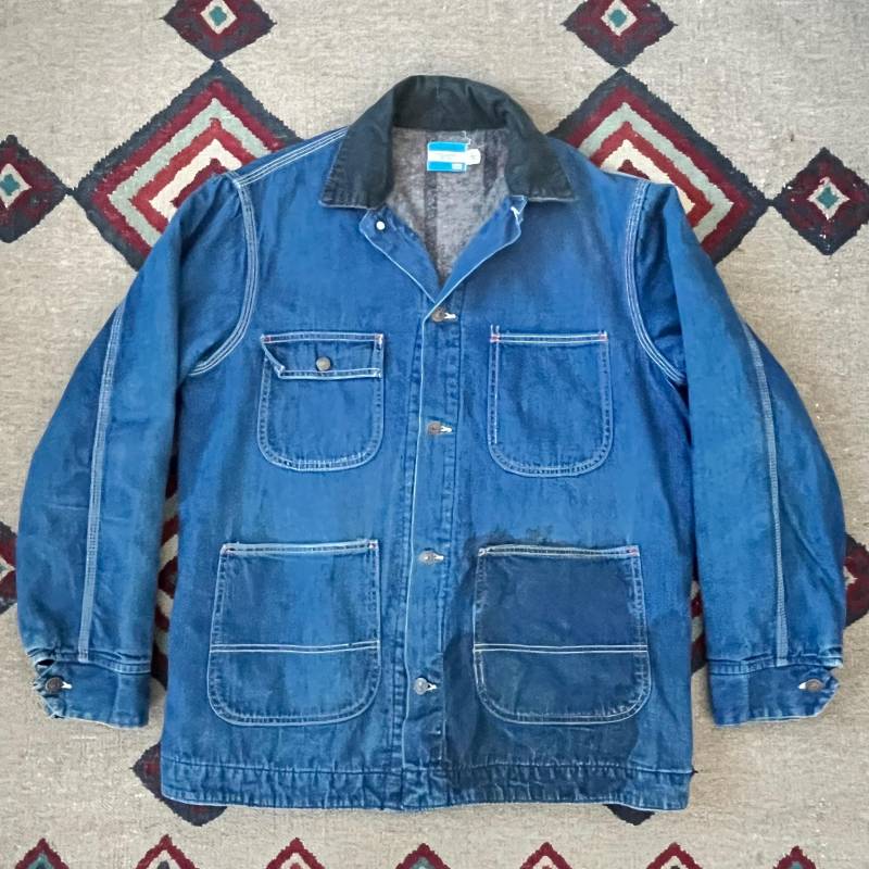 1970Er Jahre Sears Blue Denim Decke Gefütterte Chore Jacke | Vintage Arbeitskleidung Zum Knöpfen 1970Er Jahre Sears Blue Denim Decke Gefütterte Chore Jacke | Vintage Arbeitskleidung Zum Knöpfen von GhostTownDryGoods