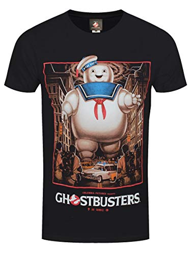 Ghostbusters Herren T-Shirt Marshmallow Man Baumwolle schwarz - L von Ghostbusters